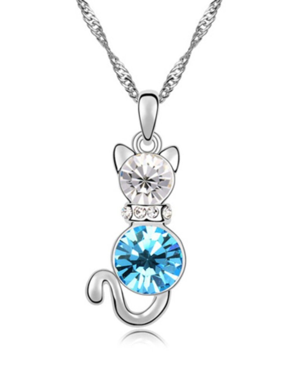 NWT Crystal Cat Necklace
